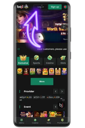 Click the login button to log in to Bj Baji login